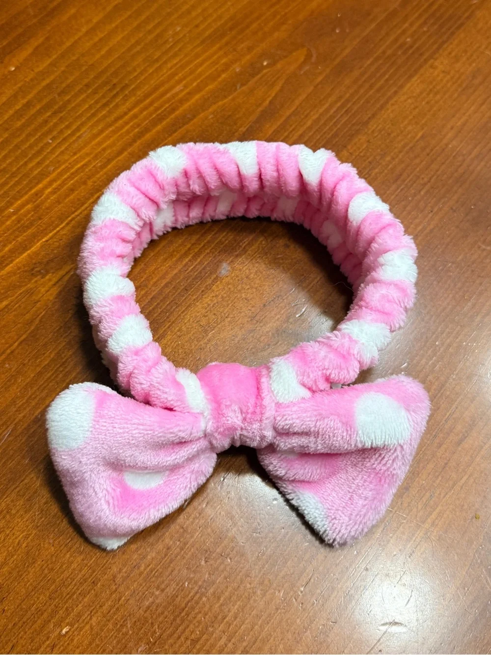 Plush Stretchy Spa/Makeup Headbands w/ Removable Bow (Bundle of 6)